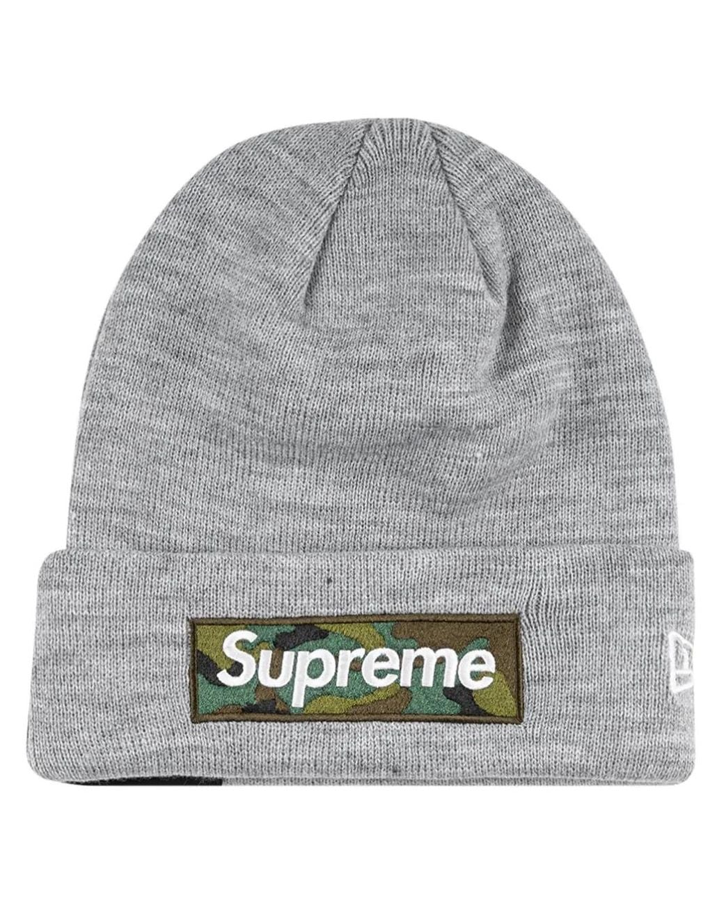Supreme Gray X New Era Box Logo Beanie