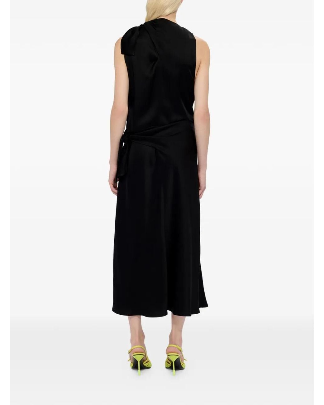 Abito Midi Con Fiocco di MSGM in Black