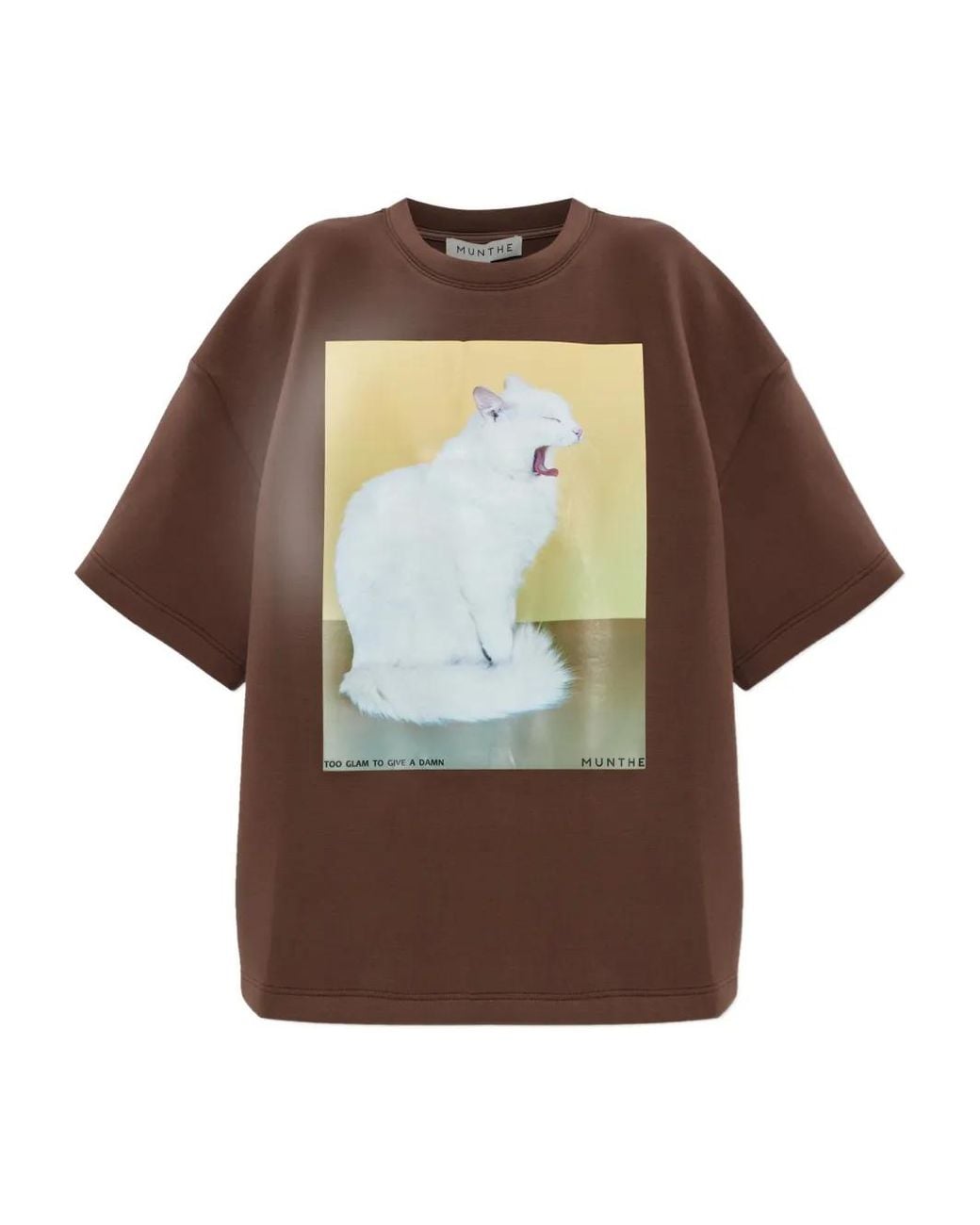 Munthe Brown Graphic-Print Cotton T-Shirt