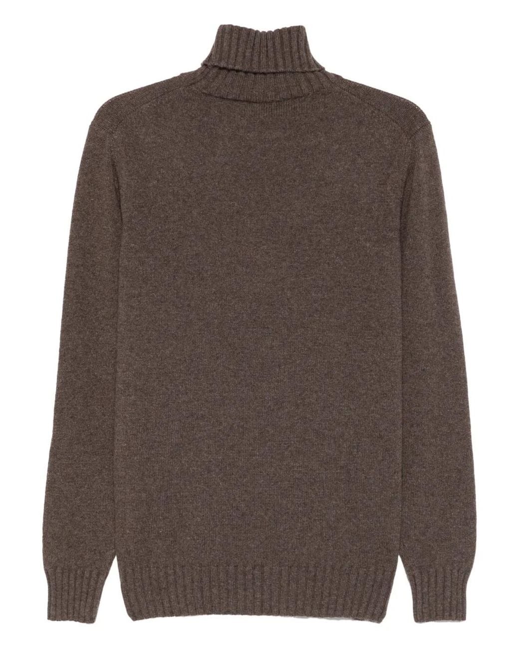 Dell'Oglio Brown Roll-Neck Sw for men