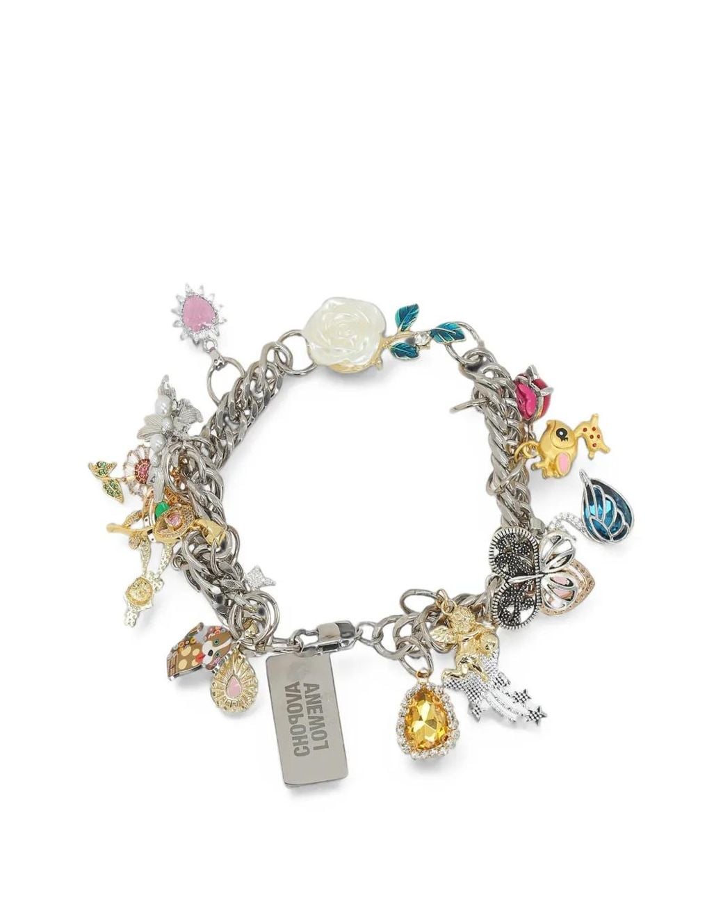 Chopova Lowena Metallic Knuckles Charm-Embellished Curb-Chain Necklace