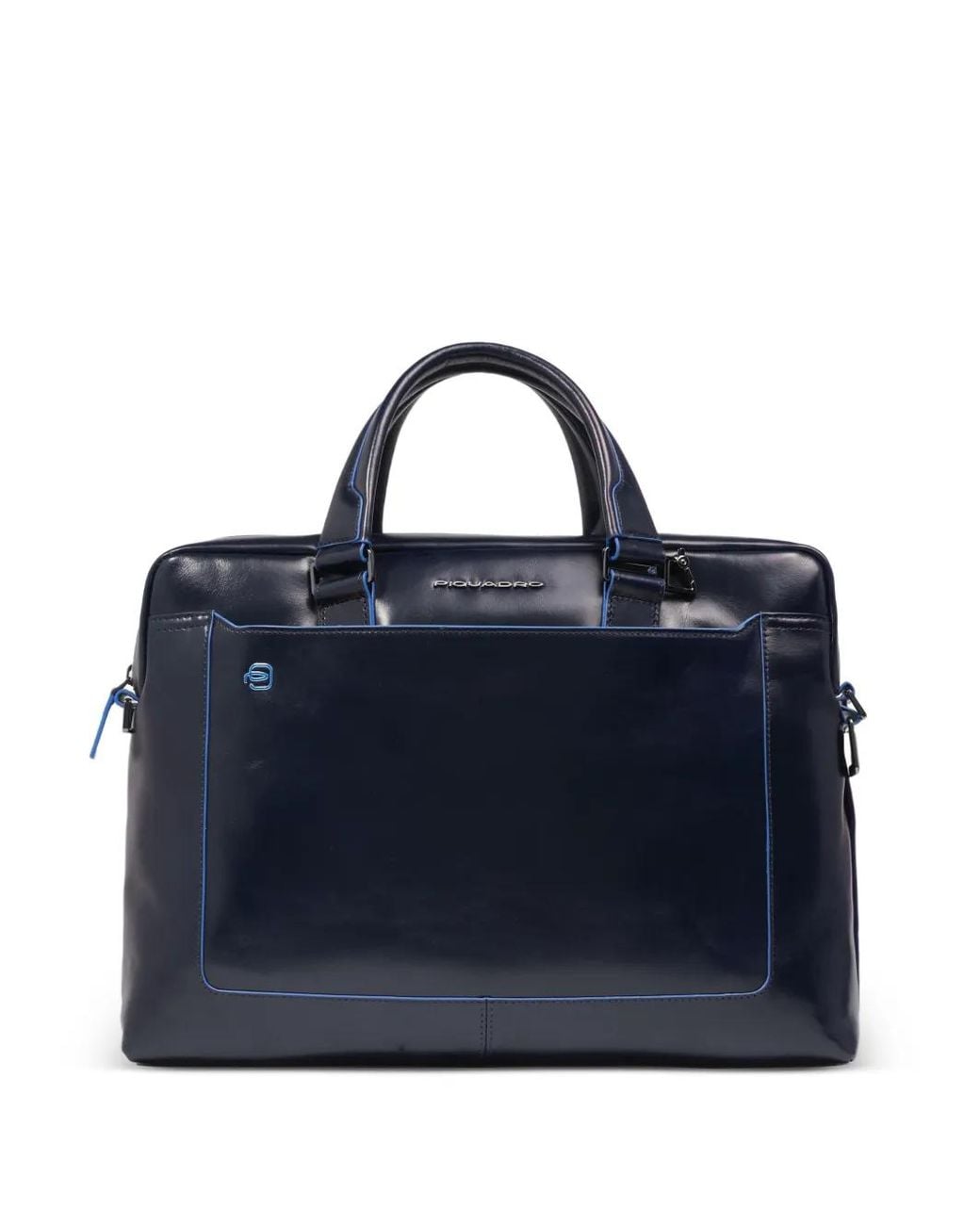 Piquadro Blue Leather Laptop Bag