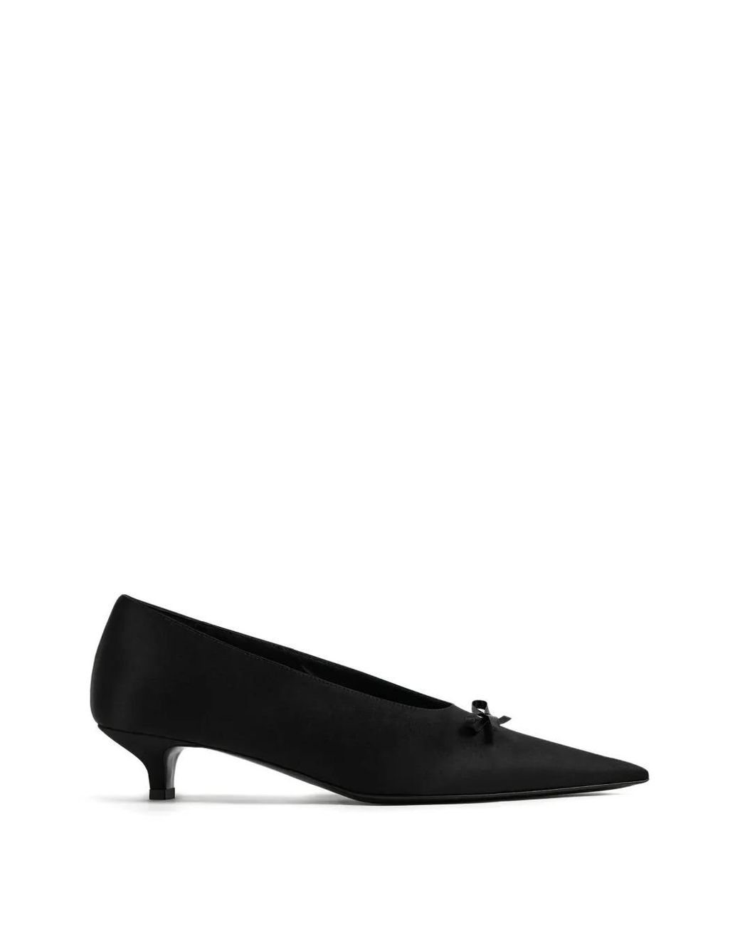 Totême Black The Bow Satin Pumps