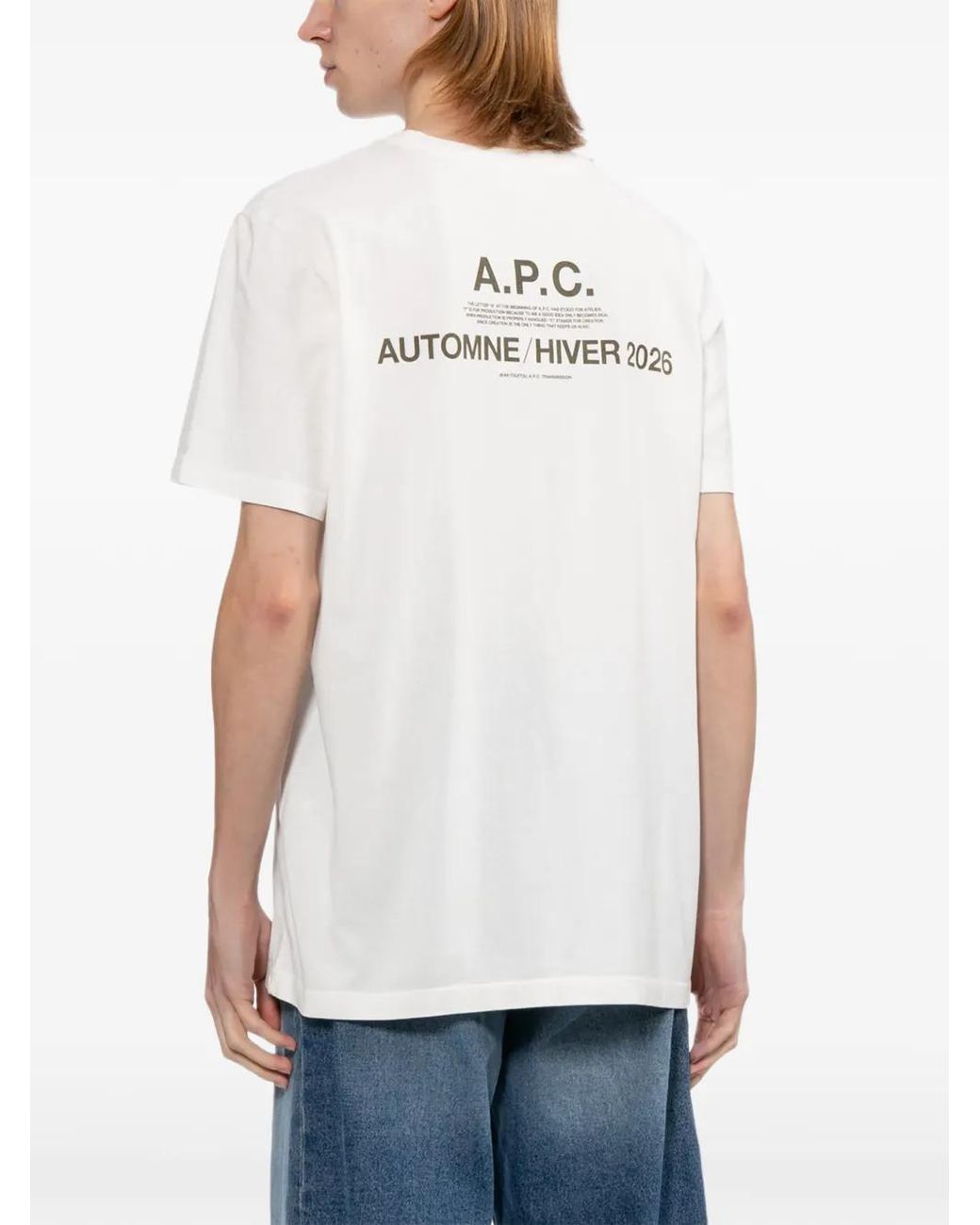 A.P.C. White Logo-Print Short-Sleeve T-Shirt for men