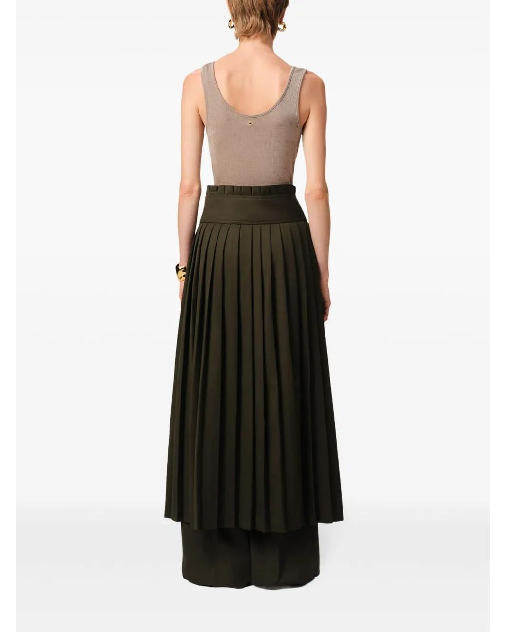 AMI Green Pleated Skirt