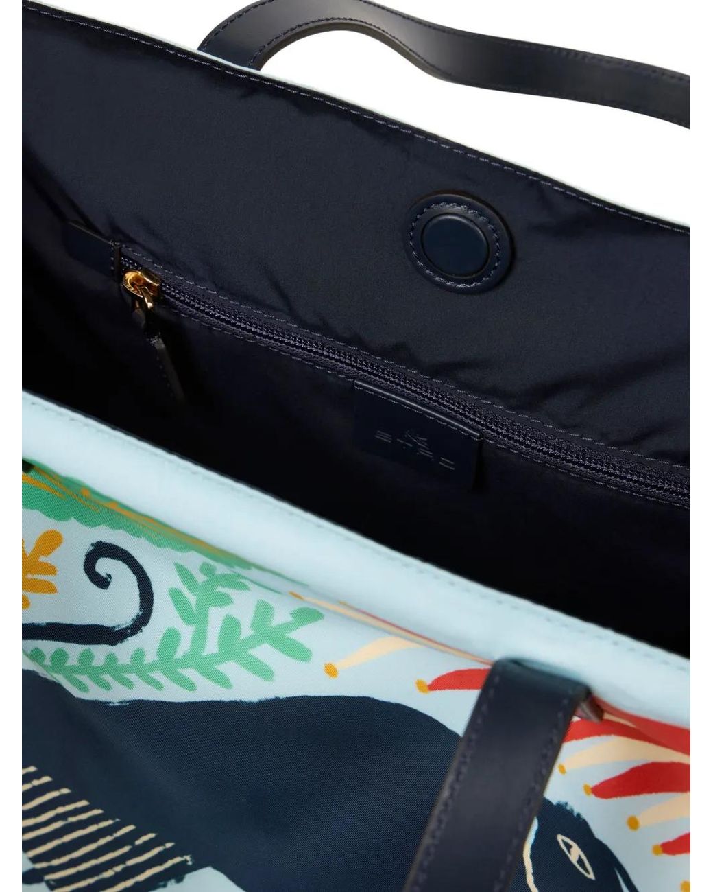 Etro Blue X Tabby Booth Nylon Unfold Me Bag With Print