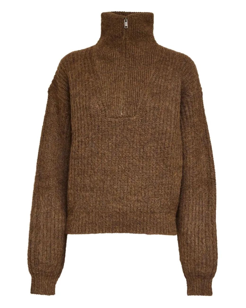 Isabel Marant Brown Danita Half-Zip Sweater