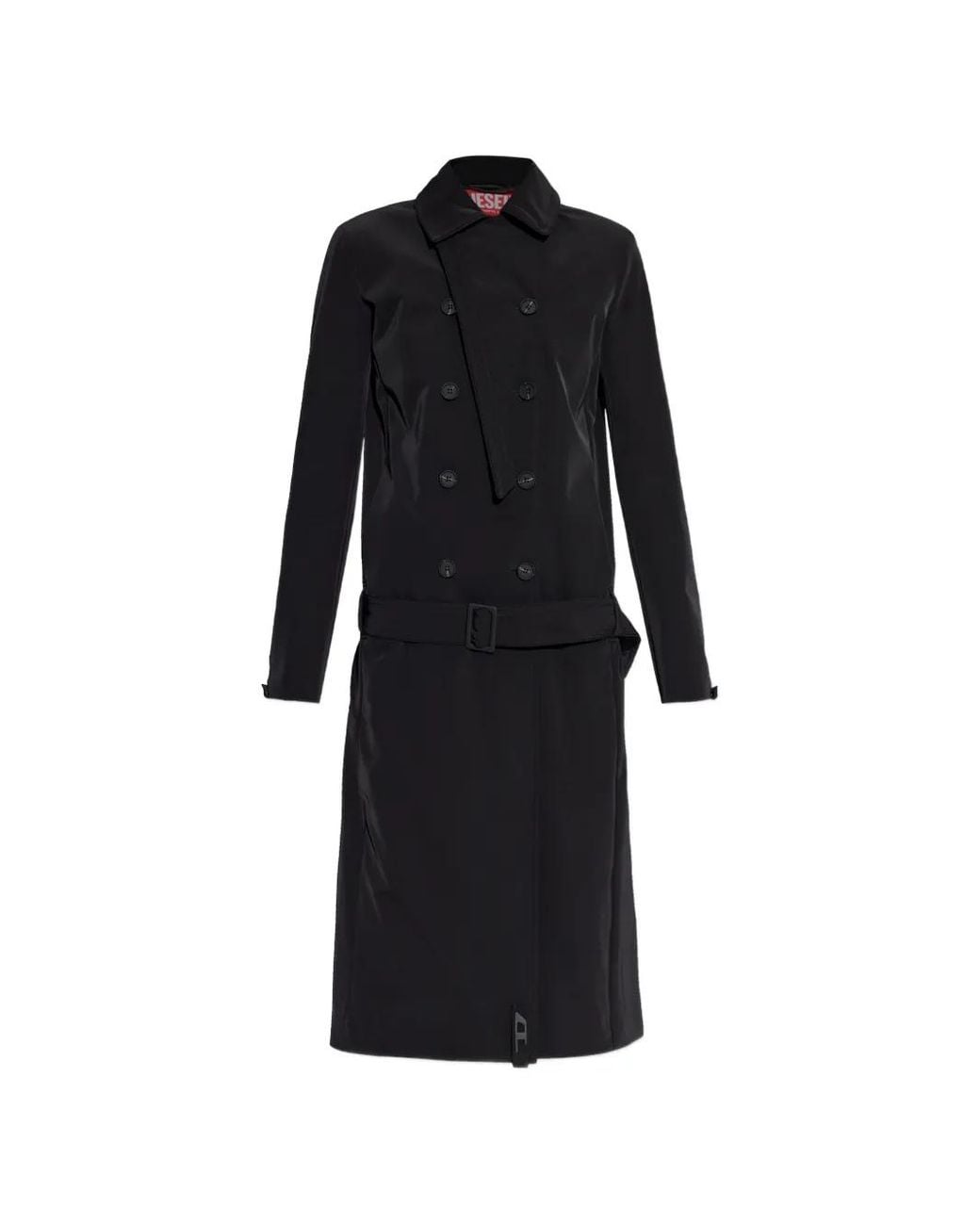 DIESEL Black G-Ale Double-Breasted Belted Coat