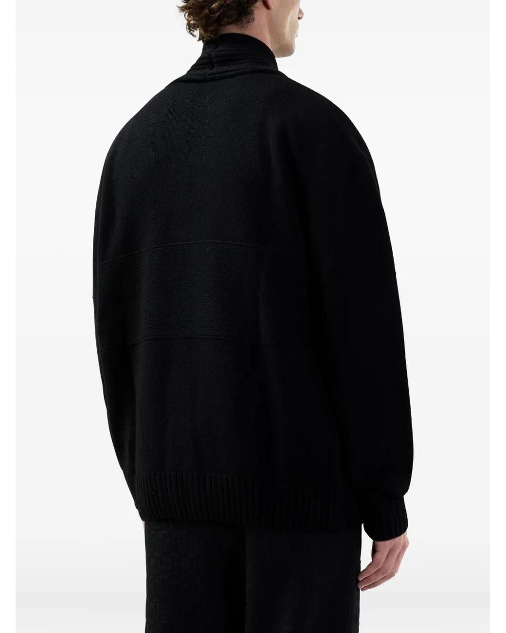Gcds Black V-Neck Cardigan for men