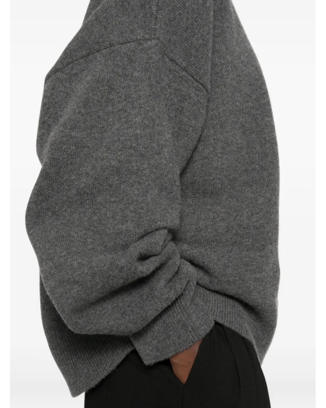 Rohe Gray Crew Neck Dropped-Shoulder Sweater