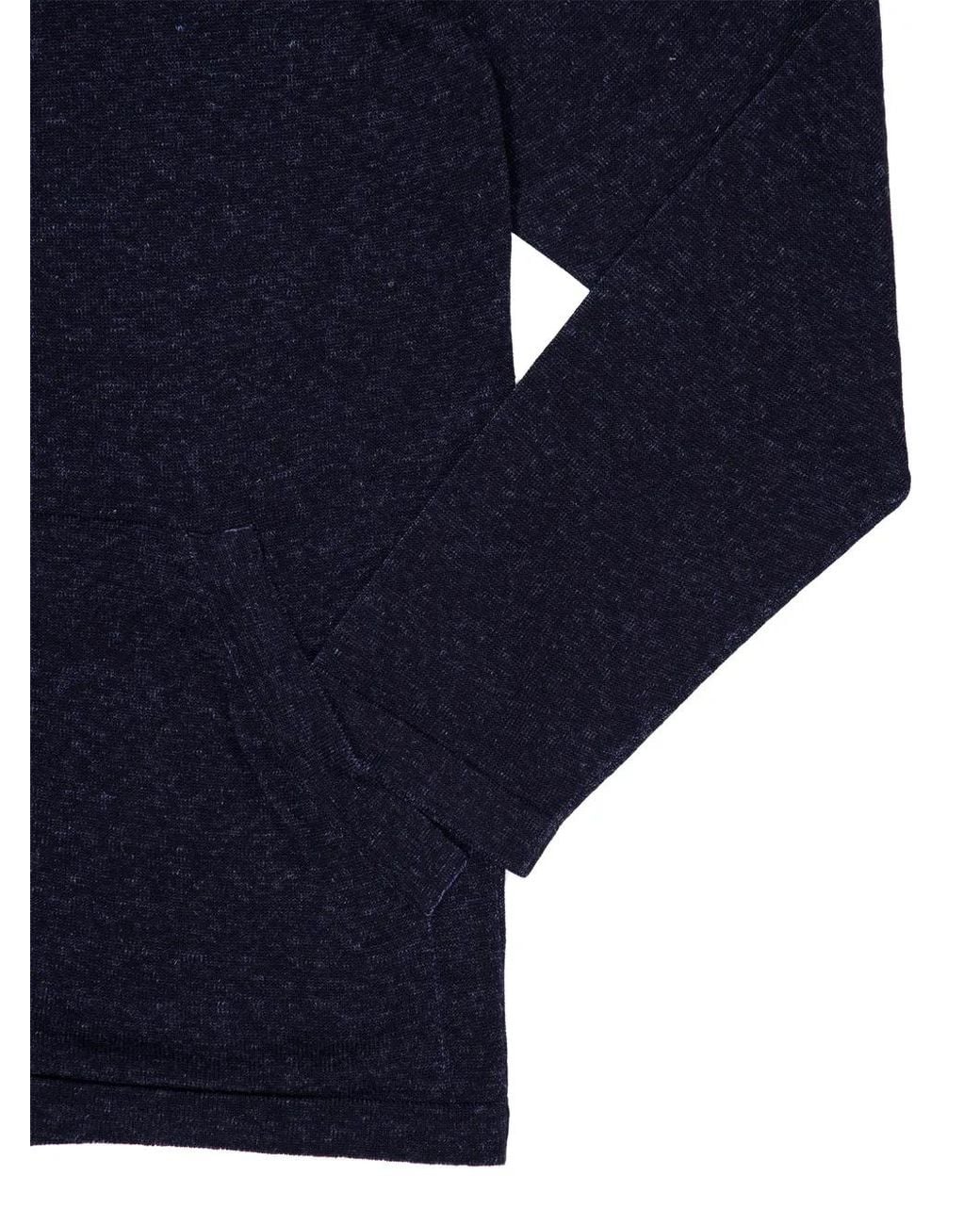 Piacenza Cashmere Blue Zip-Up Drawstring Hoodie for men
