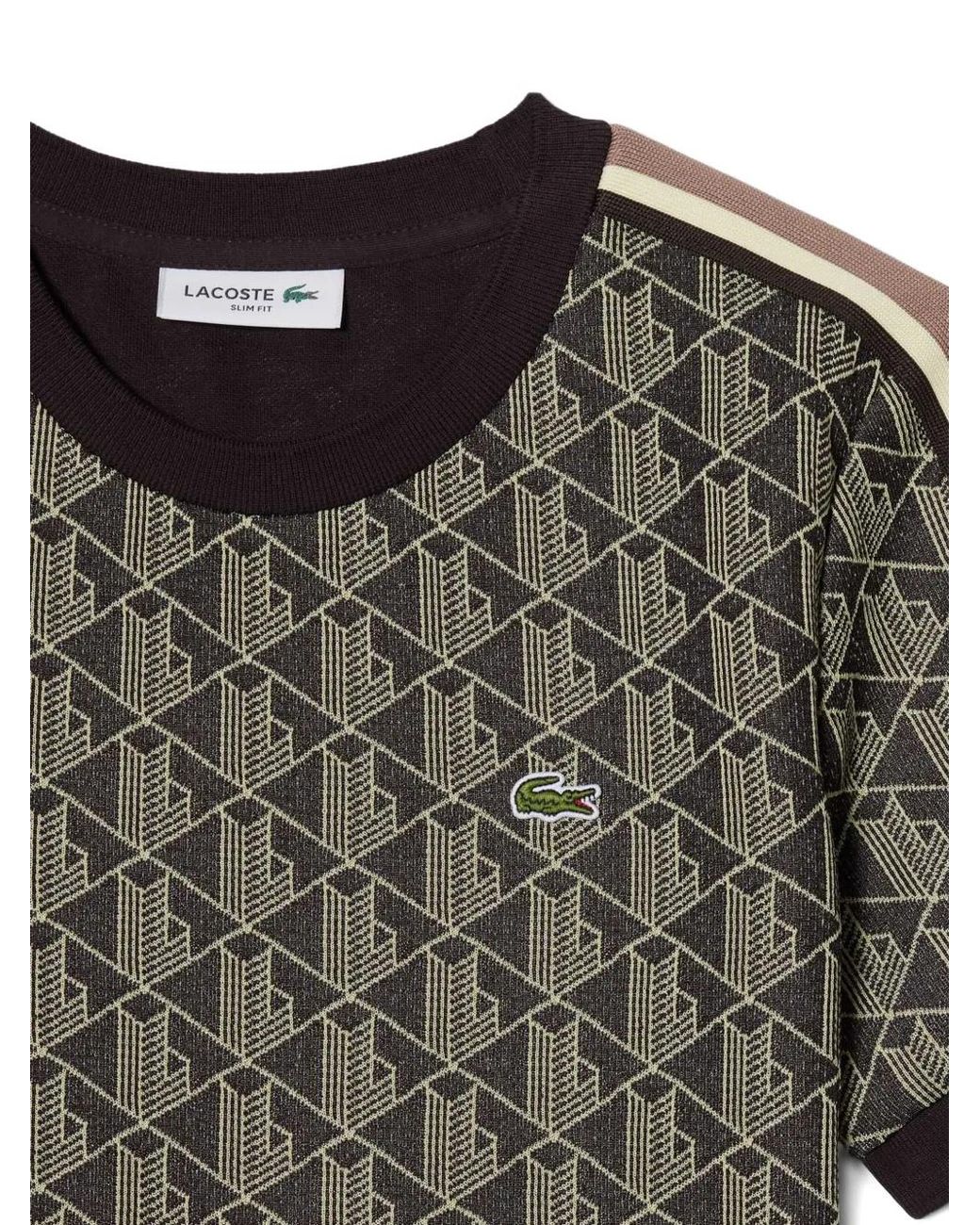 Lacoste Gray Slim Fit Monogram T-Shirt