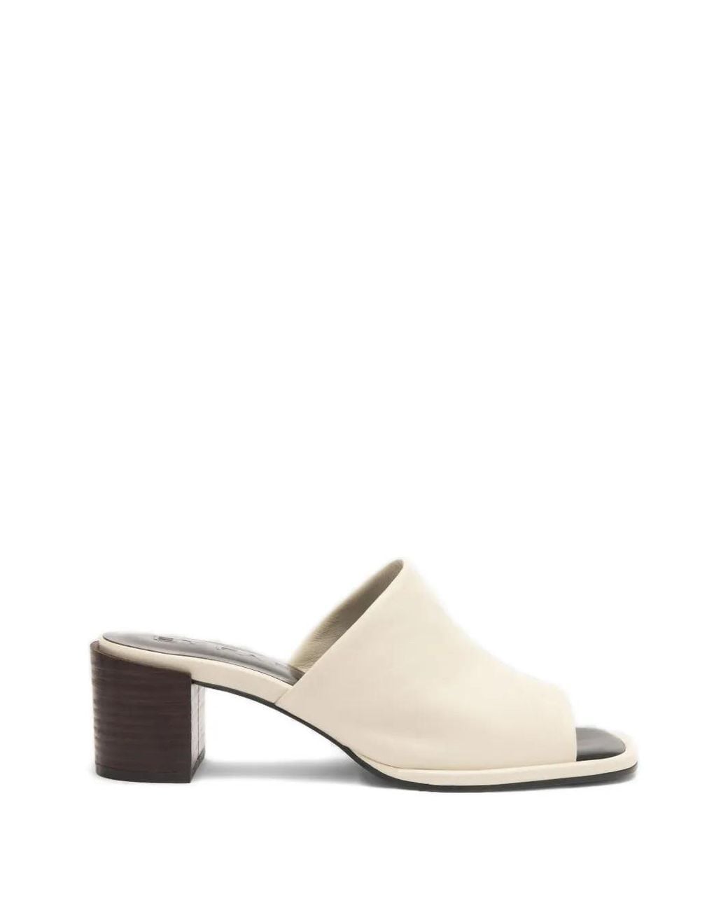 By Far White Francisco Square-Toe Mules