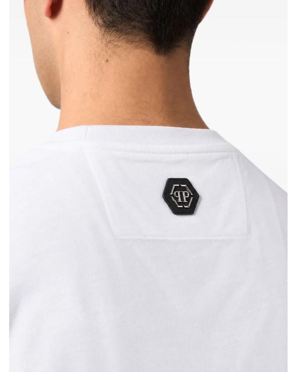Philipp Plein White Round-Neck T-Shirt Urban Jungle Stones for men