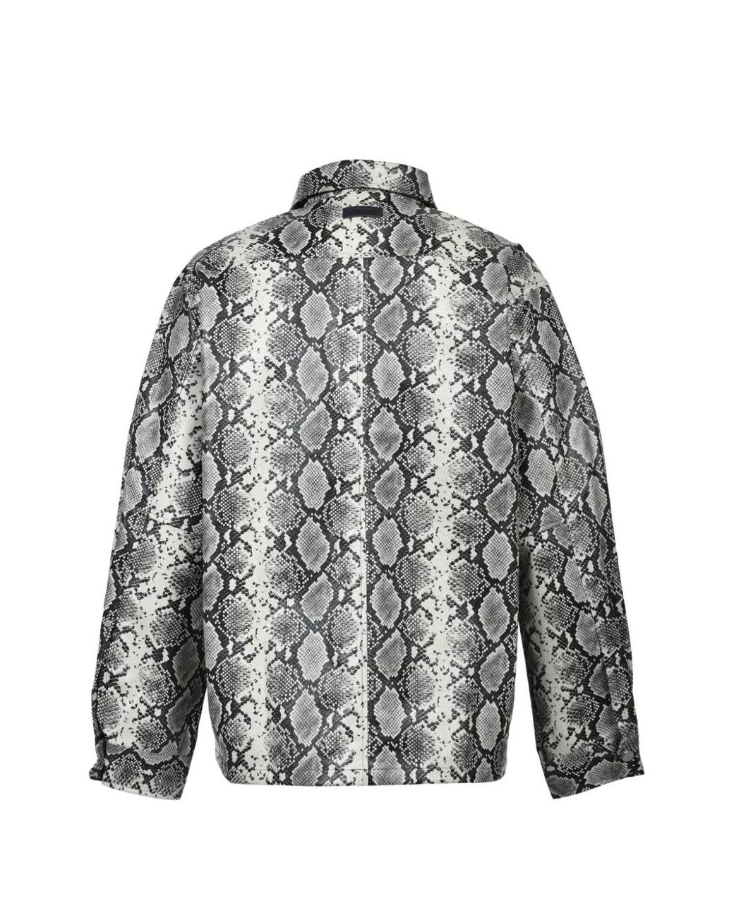 BREATH Gray Python-Print Pocket Shirt for men