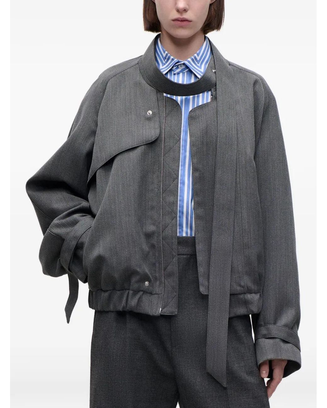 Victoria Beckham Black Jacket With Scarf Detail