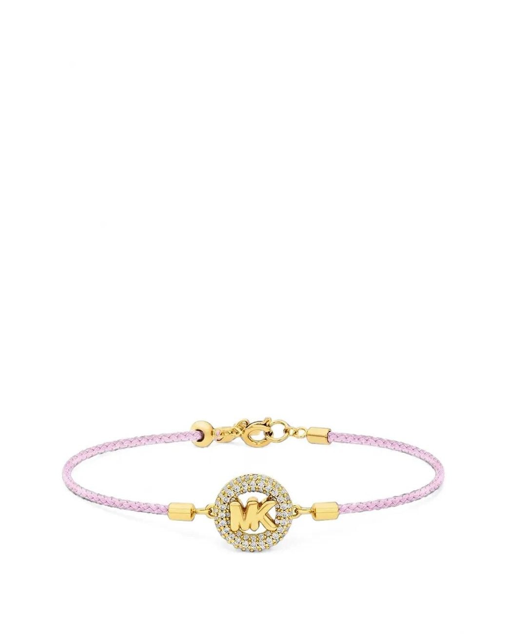 Michael Kors Metallic Bracelet With Cord And-Tone Logo With Inlays