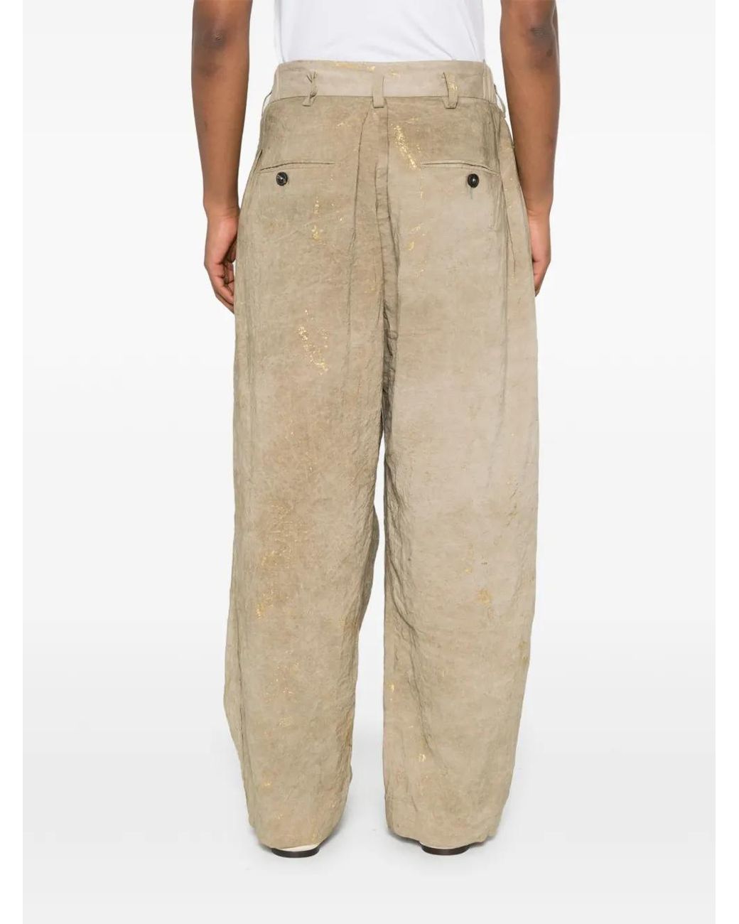 Ziggy Chen White Pantalon À Design Plissé for men