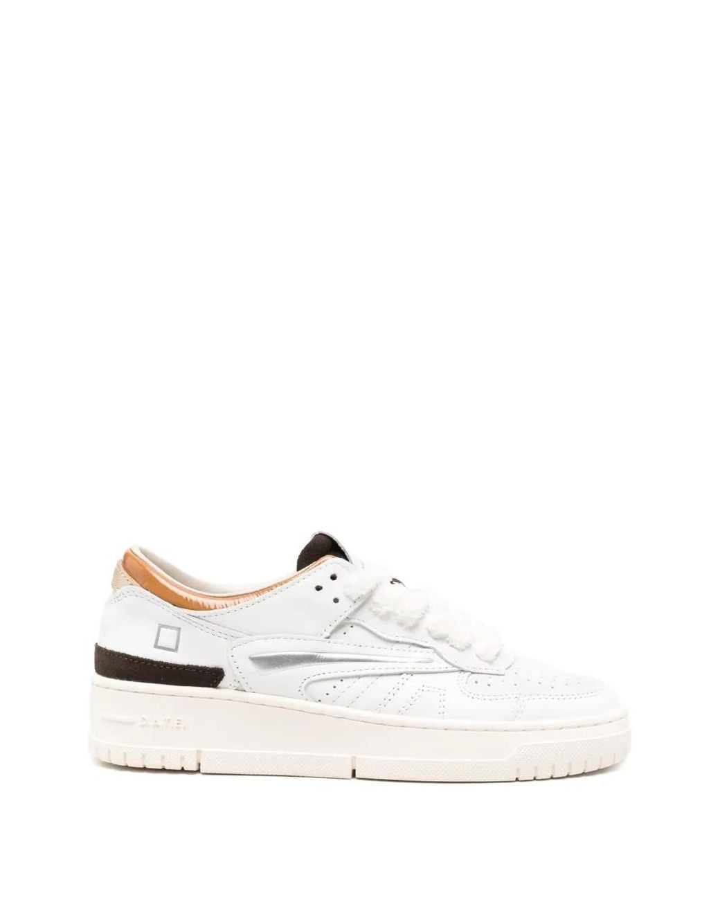 Sneakers Con Inserti Traforati di Date in White