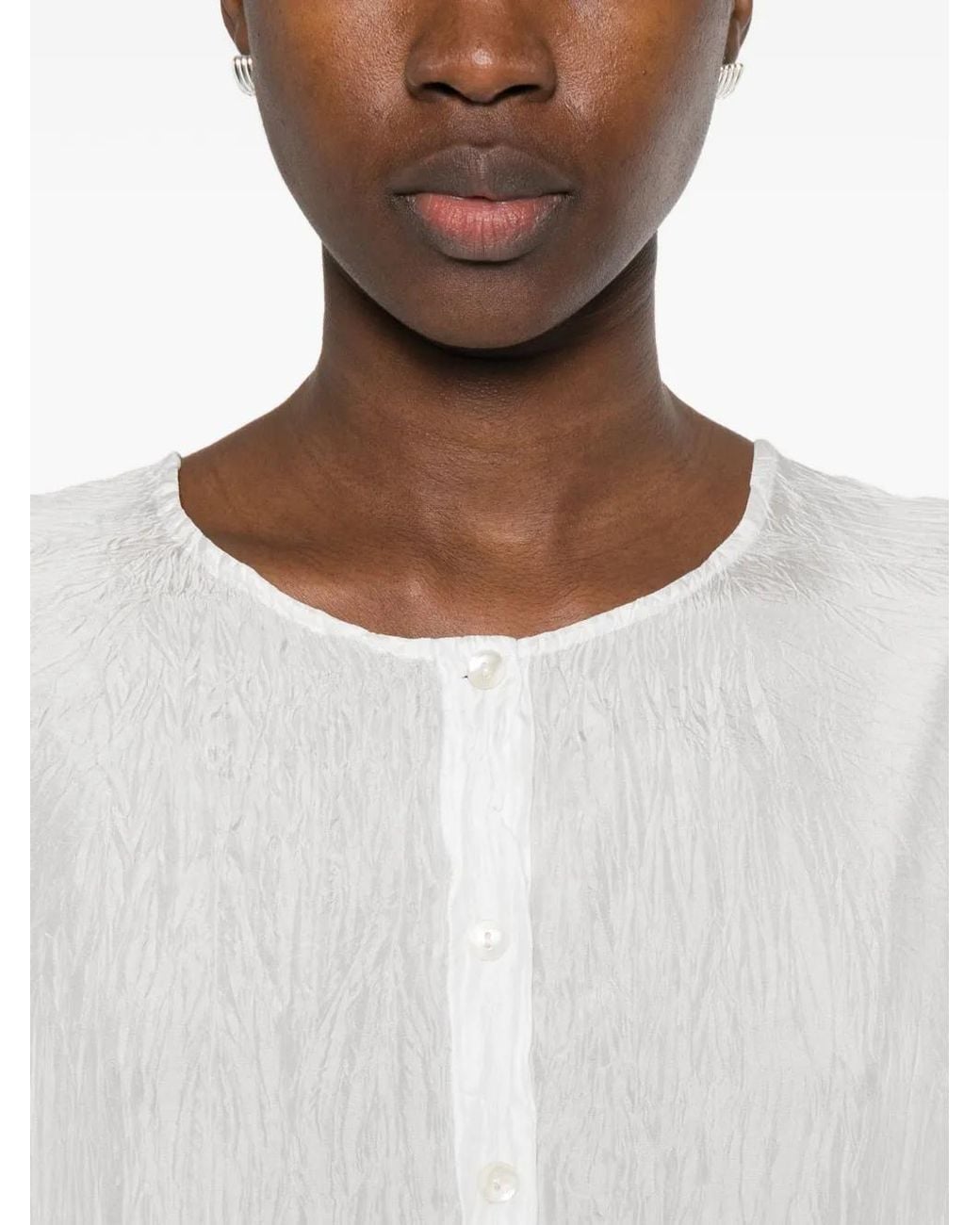 P.A.R.O.S.H. White Long-Sleeved Midi Dress