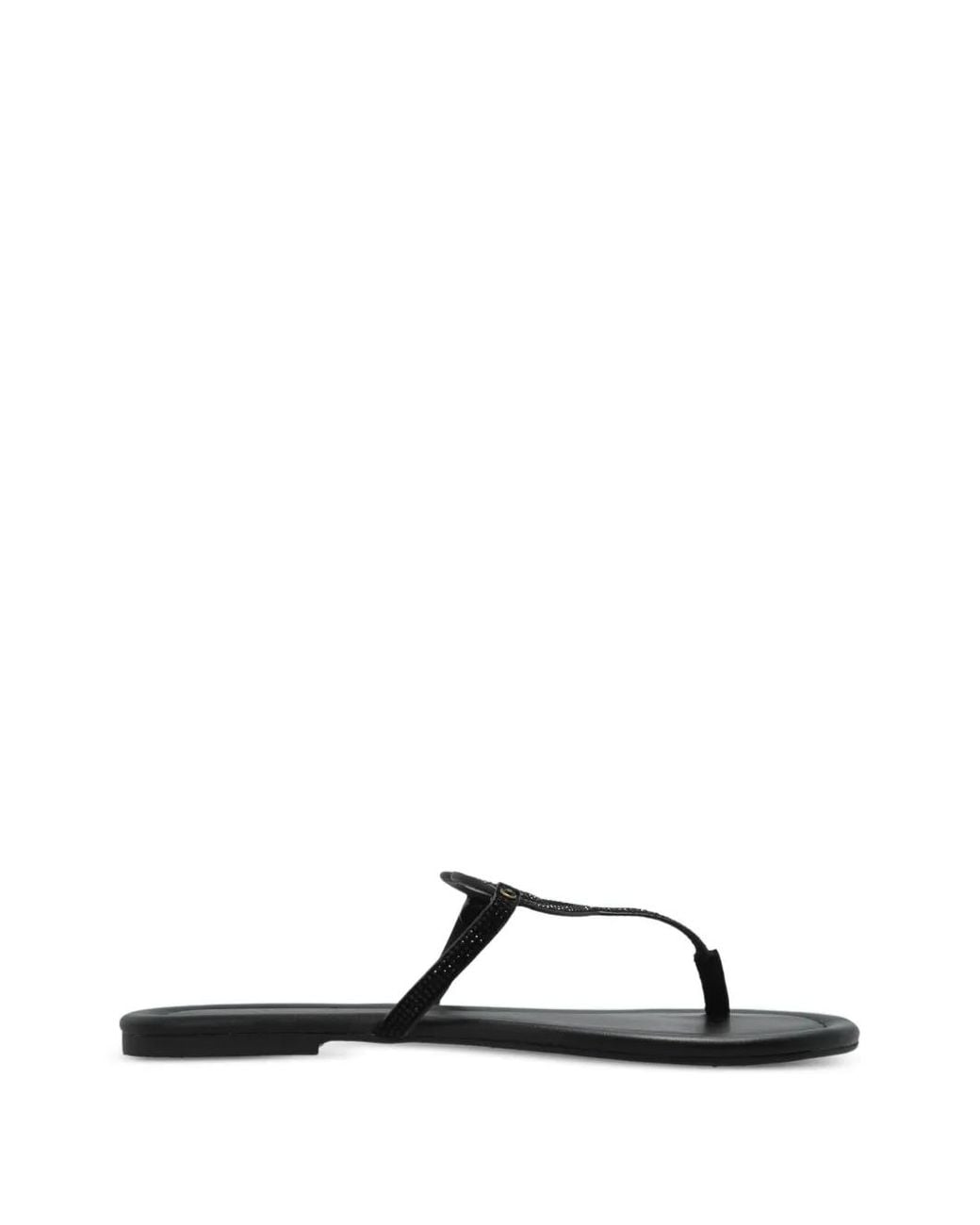 Kurt Geiger Black Heart-Detail Flat Leather Sandals