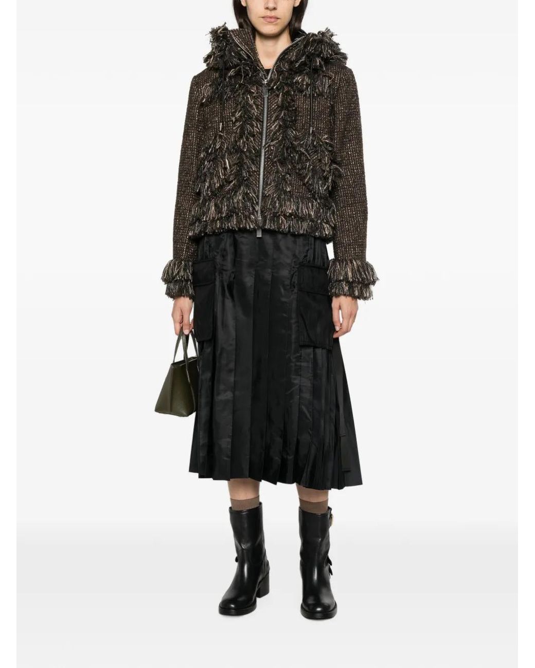 Sacai Brown Wool Blouson Jacket