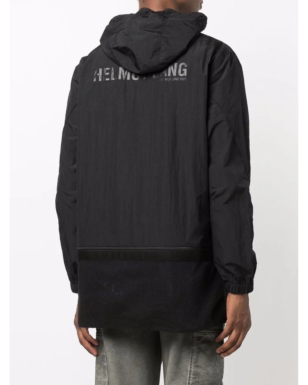 Helmut Lang Black Hooded Pullover Jacket for men