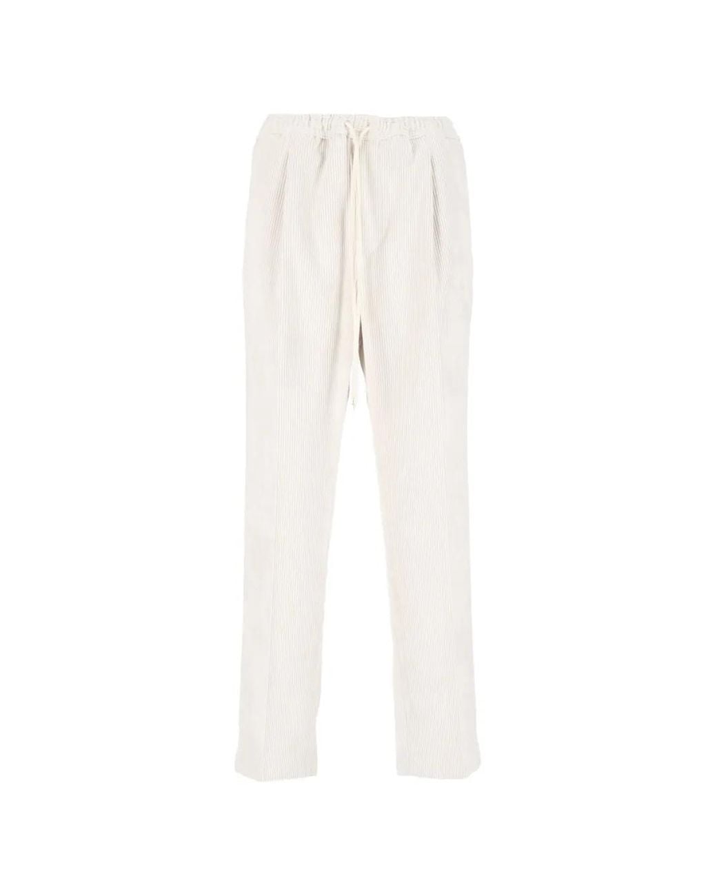 Briglia 1949 White Corduroy-Effect Drawstring Trousers