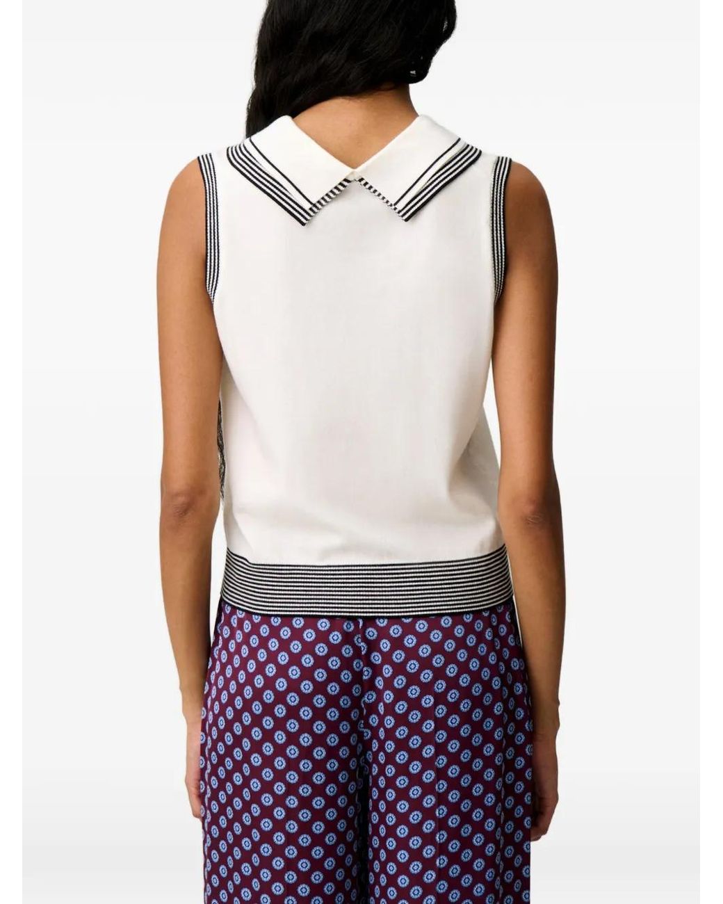 Claudie Pierlot Gray Striped Knitted Top