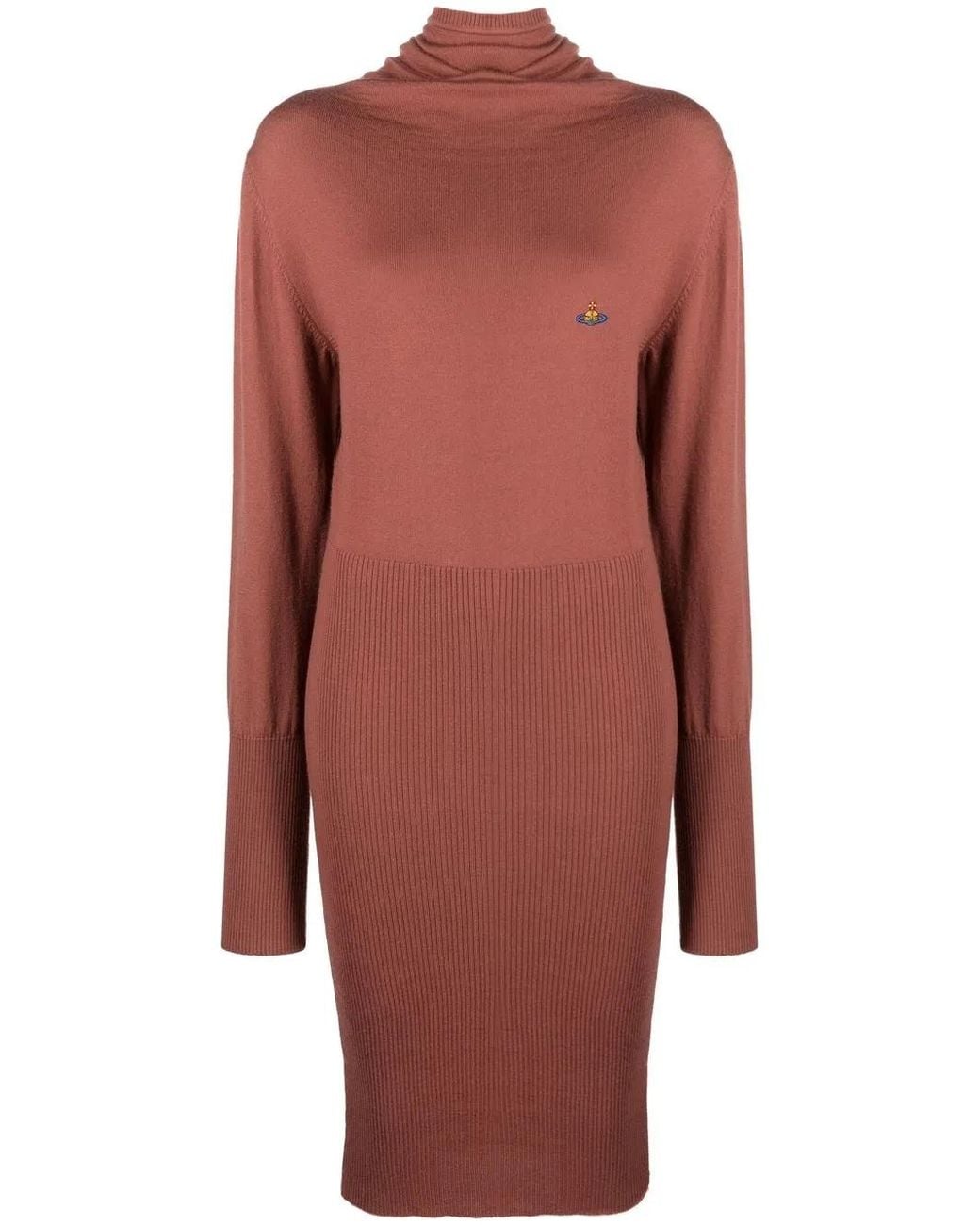 Vivienne Westwood Red Robe En Maille Bea À Logo Orb
