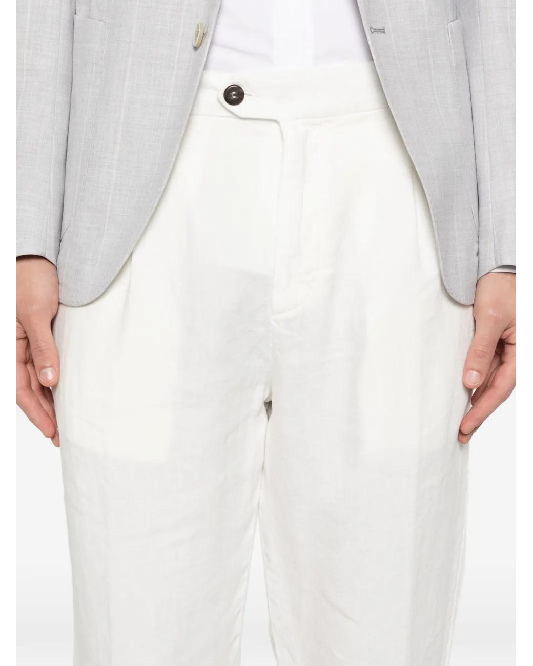 Eleventy White Pences Over Trousers for men