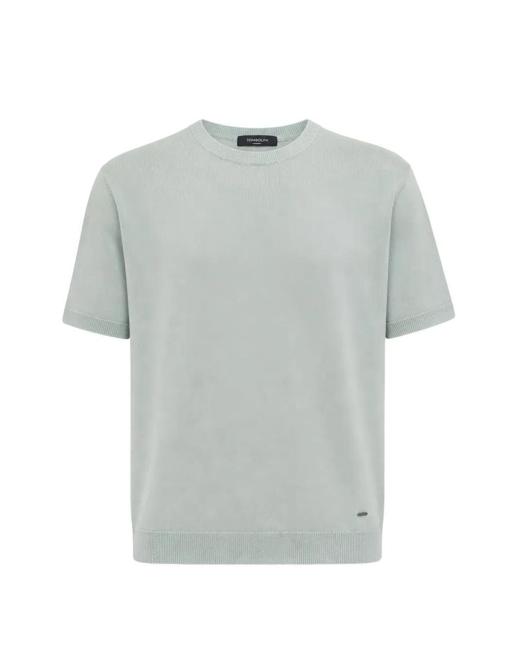 Tombolini Gray Fine-Knit Crew-Neck T-Shirt for men