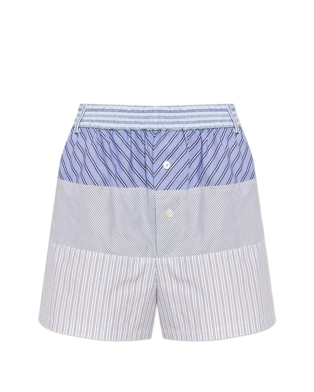 Moschino Blue Patchwork Striped Shorts