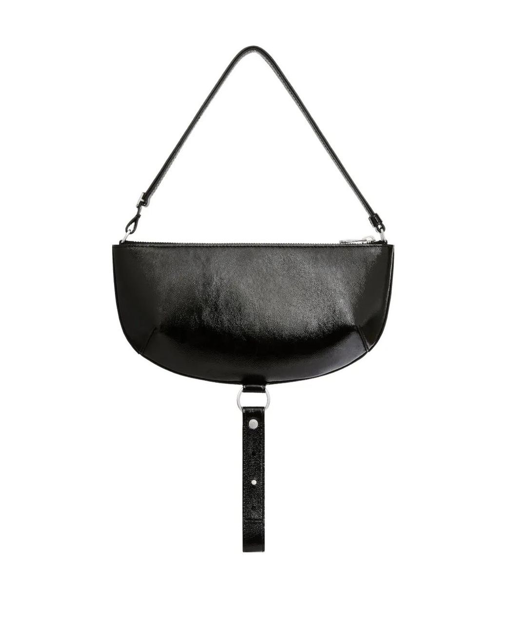 Courreges Black Holy Eclipse Leather Shoulder Bag