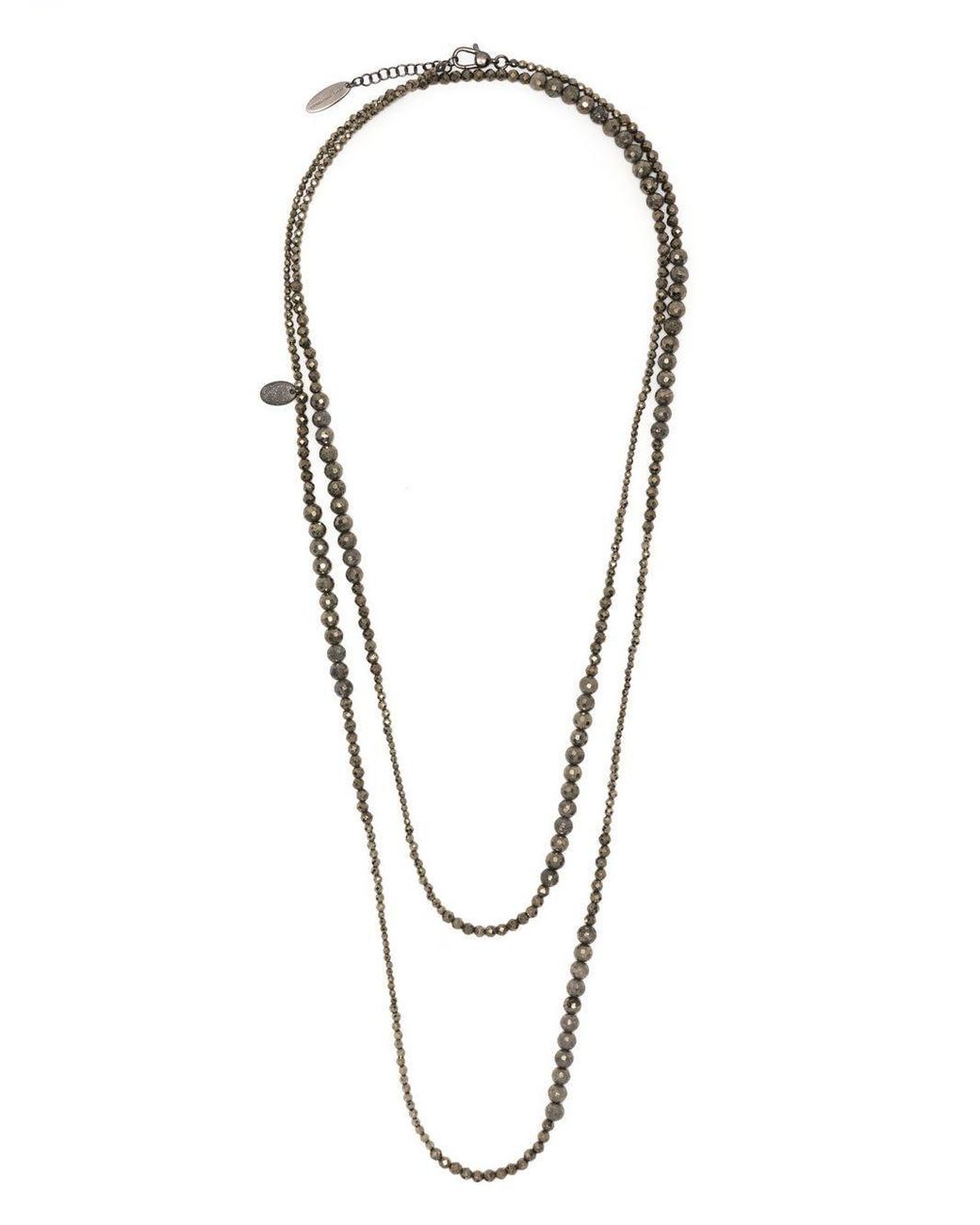 Brunello Cucinelli Beaded Double-chain Necklace | Lyst