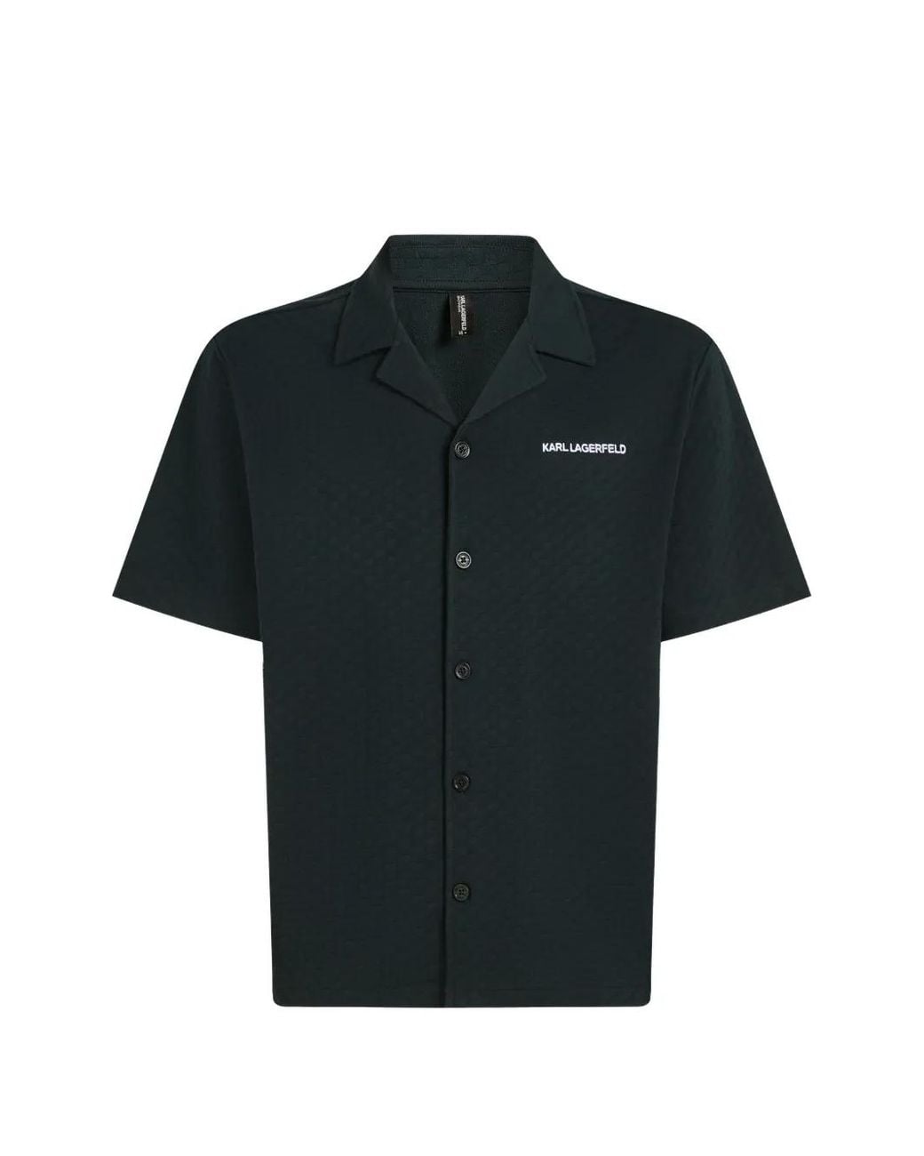 Karl Lagerfeld Black Logo-Embroidered Shirt for men