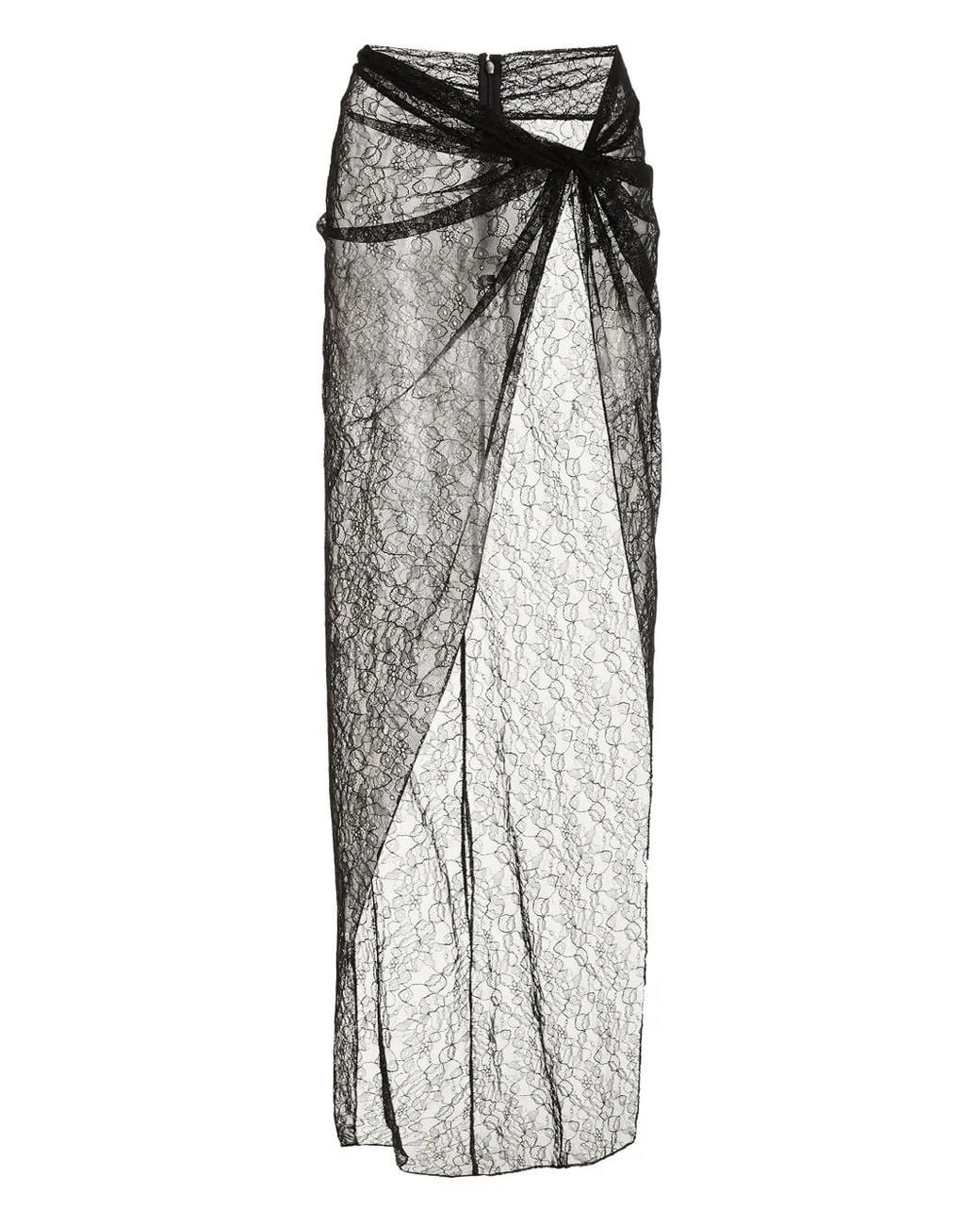 LAQUAN SMITH Gray Lace Wrap Cover-Up