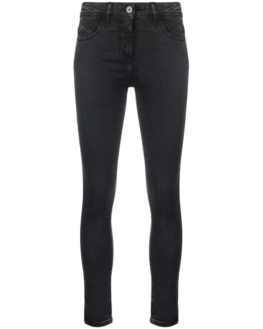 Patrizia Pepe Blue Washed Low-Rise Skinny Jeans