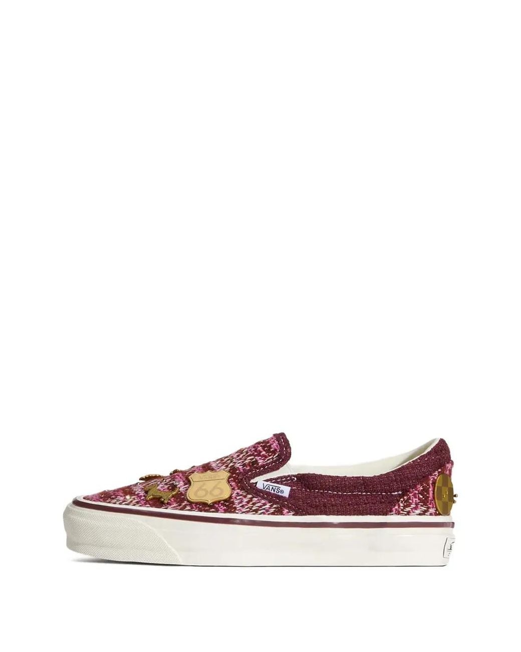 Vans White Charm-Embellished Tweed Sneakers
