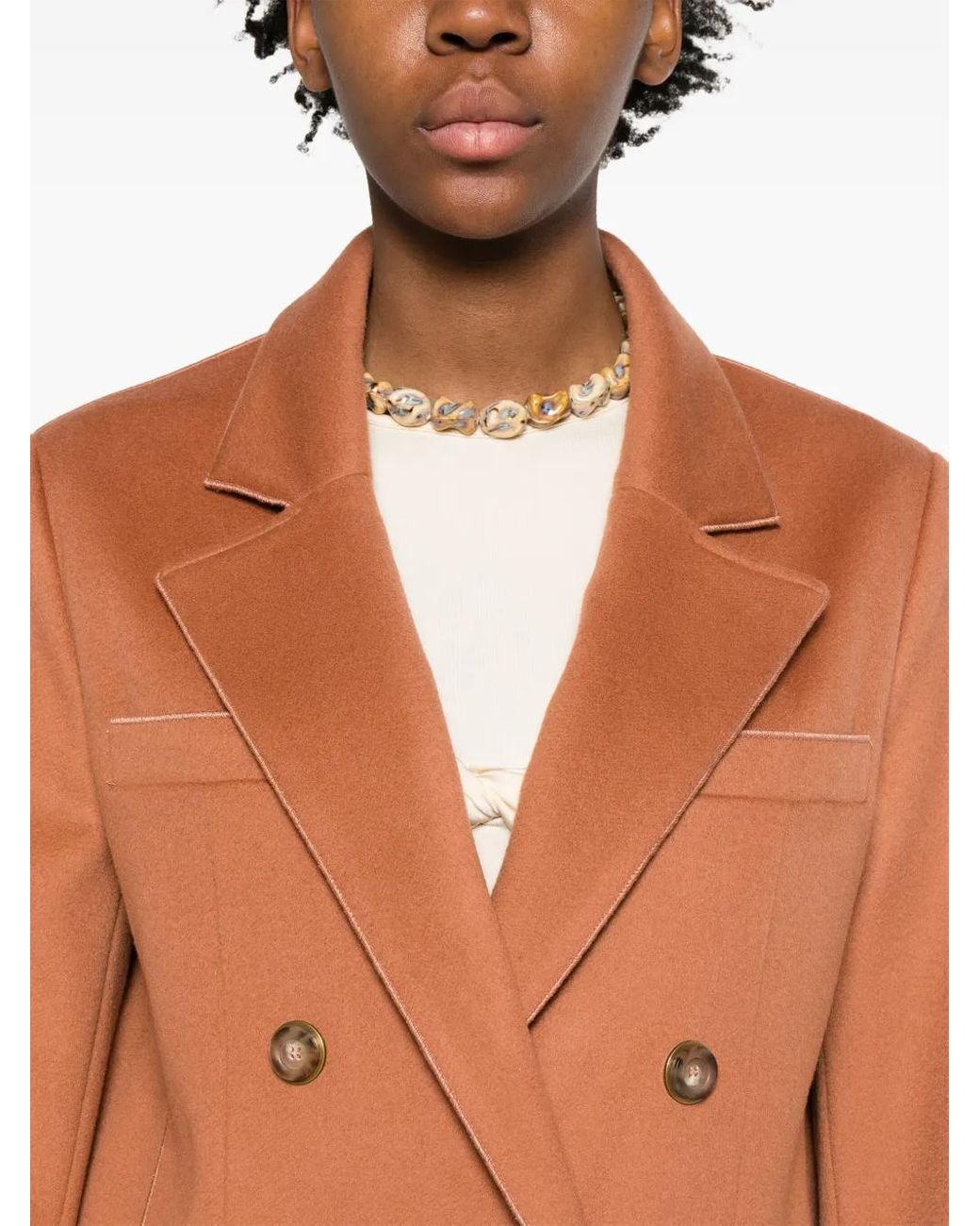 Forte_forte Brown Blazer À Boutonnière Croisée