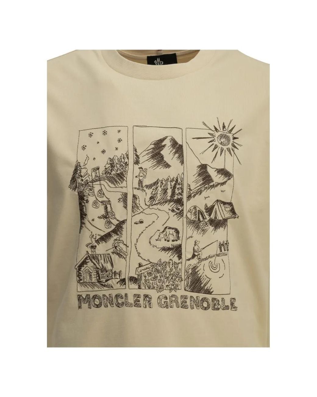 Moncler White Graphic-Print T-Shirt for men