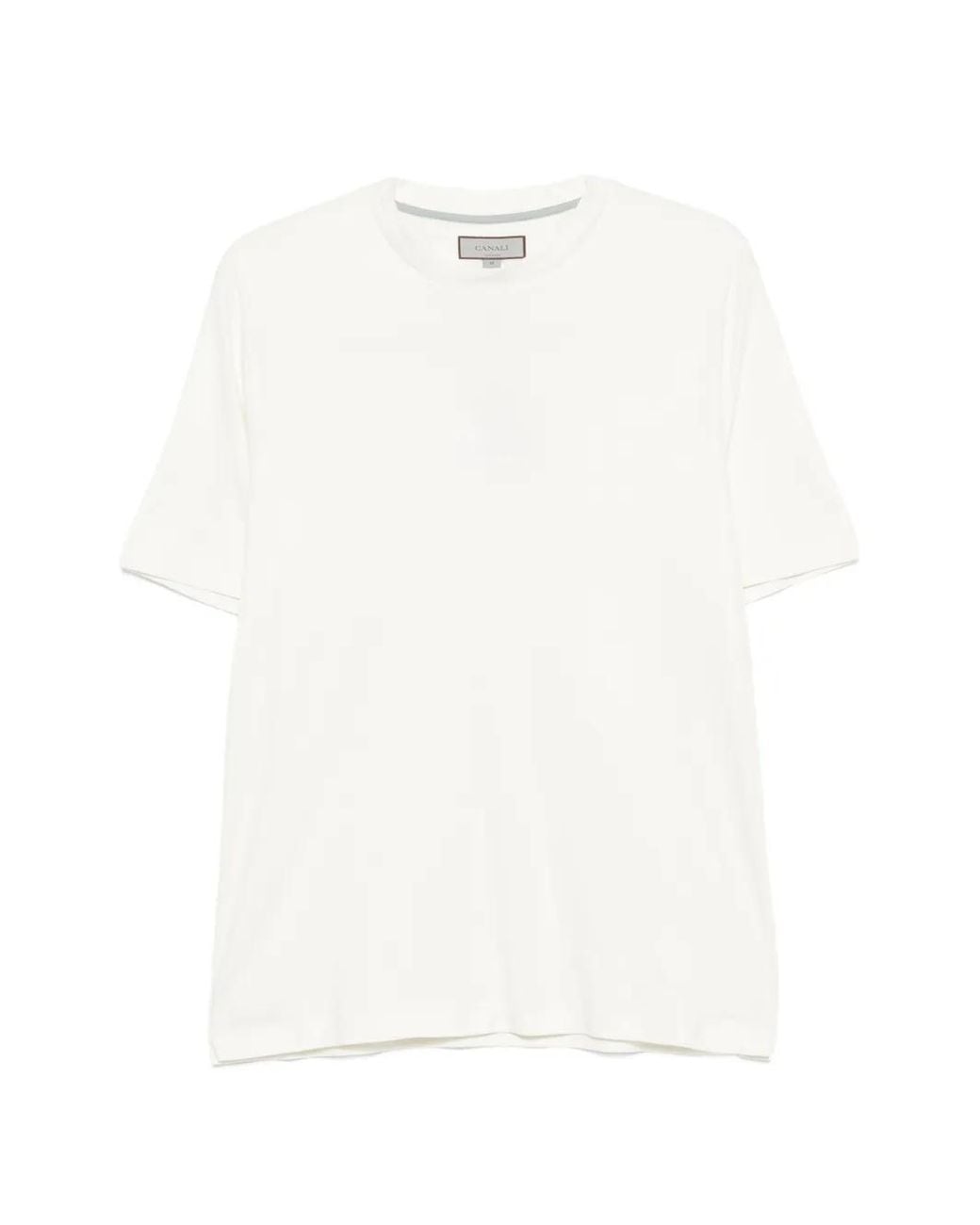 Canali White Crew-Neck T-Shirt for men