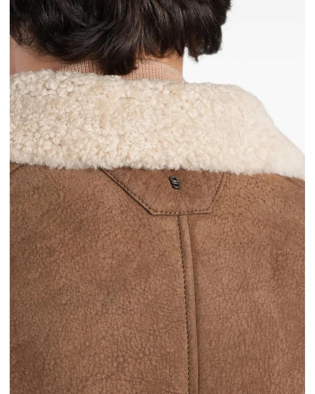 Salvatore Santoro Brown Shearling-Collar Zip-Up Jacket for men