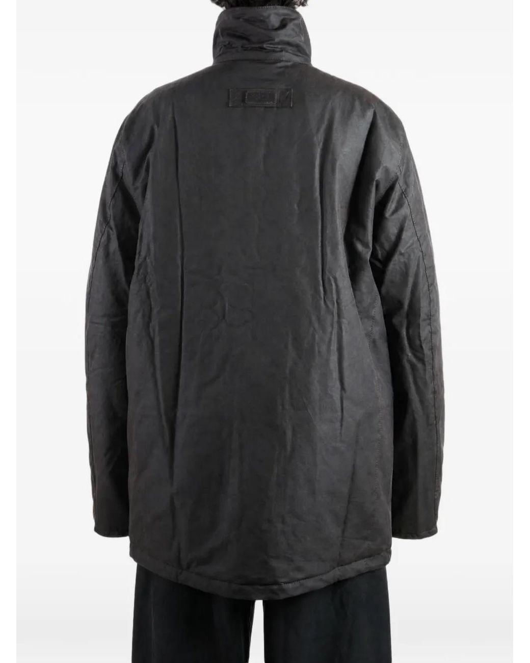 Barbour Black Sandale Waxed-Finish Multi-Pocket Jacket for men