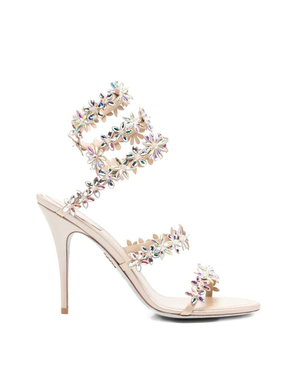 Rene Caovilla White Eva Heeled Sandals