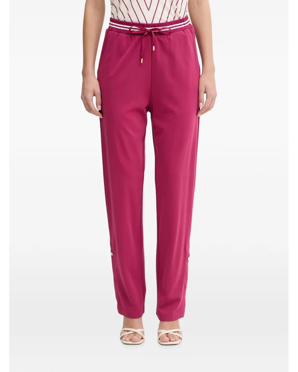 Liu Jo Red Interlock Jersey Trousers