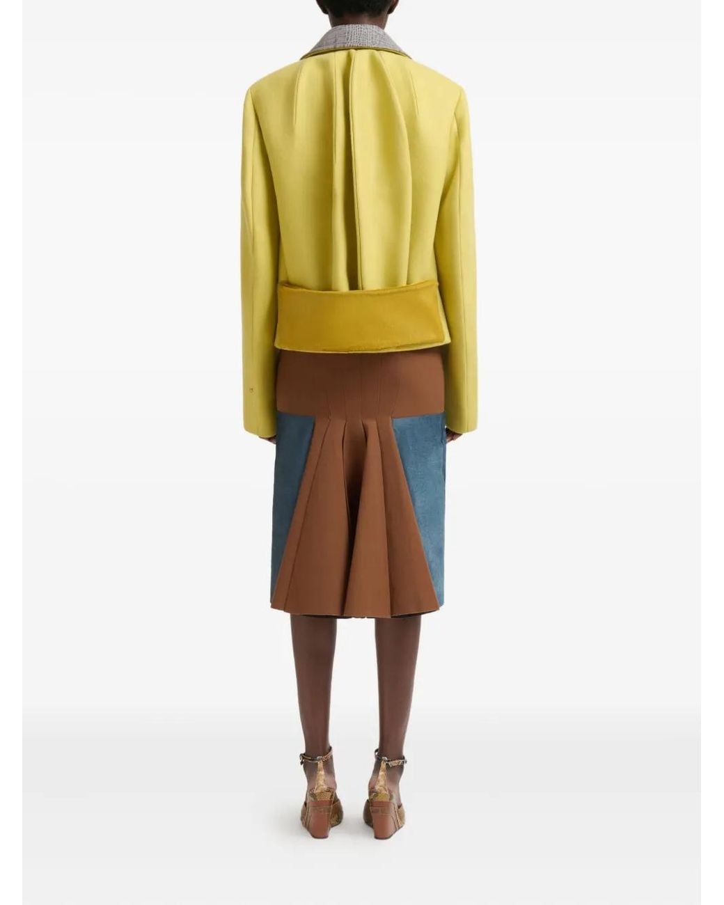 Marni Yellow Snakeskin-Print Wool Jacket