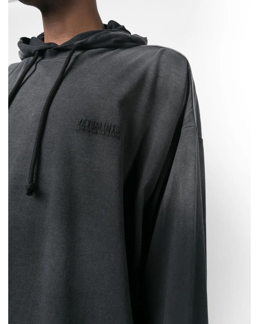 Vetements Black Gradient-Effect Oversized Hoodie for men