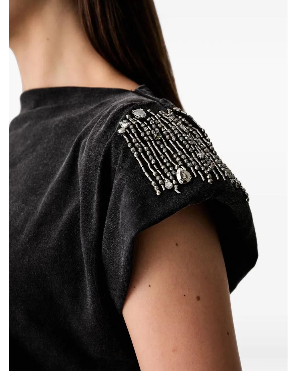 Liu Jo Black Embroidered Jersey Top