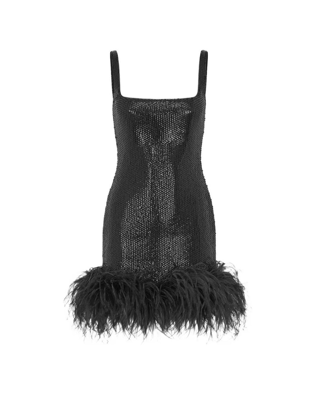 16Arlington Black Sior Diamond-Sequin Mini Dress